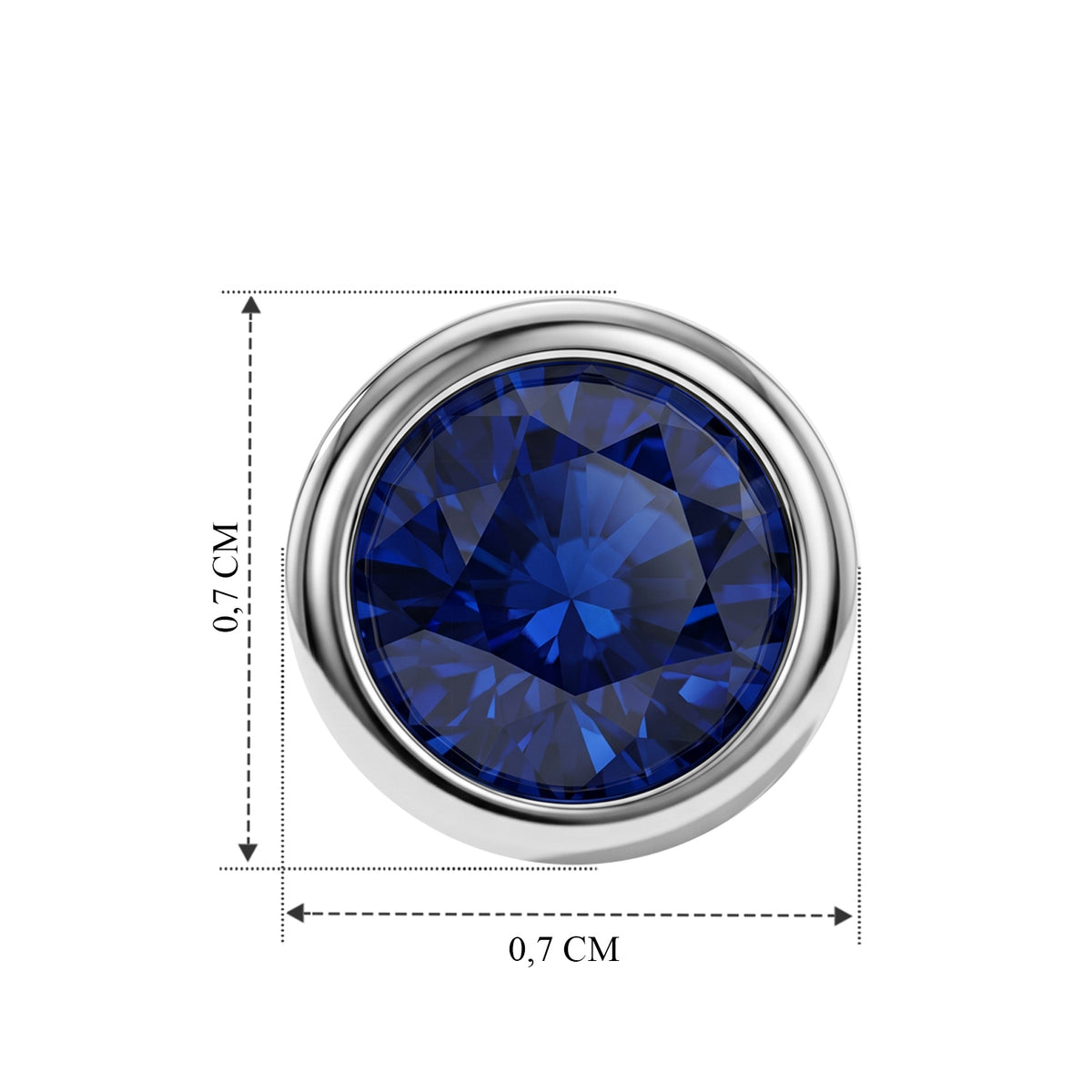 Laborgezüchteter Ceylon-Blau-Saphir Ohrringe 925 Silber Rhodiniert ca. 1,30 ct.