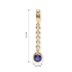 Laborgezüchteter Ceylon-Blau-Saphir, Moissanit Ohrringe 925 Silber 750 Gelbgold vermeil ca. 2,21 ct.
