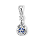 Laborgezüchteter Ceylon-Blau-Saphir, Lab Grown Diamant Anhänger 925 Silber Rhodiniert ca. 0,88 ct.