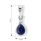 Laborgezüchteter Ceylon-Blau-Saphir, Lab Grown Diamant Anhänger 925 Silber Rhodiniert ca. 0,88 ct.