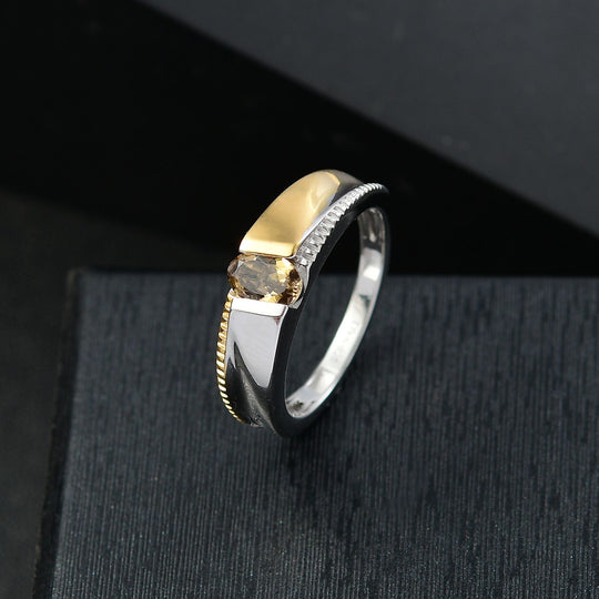 D'Joy zweifarbiger AA goldener Tansanit Ring und Creolen