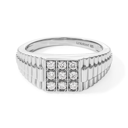 LUXURIANT DIAMOND - Lab Grown Diamant SI-GH Ring 925 Silber 750 Gelbgold vermeil (Größe 18.00) ca. 0,25 ct