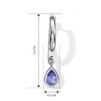 D'Joy Tansanit Ohrringe 925 Silber Rhodiniert (10-15 Werktage Lieferzeit) ca. 0,76 ct.