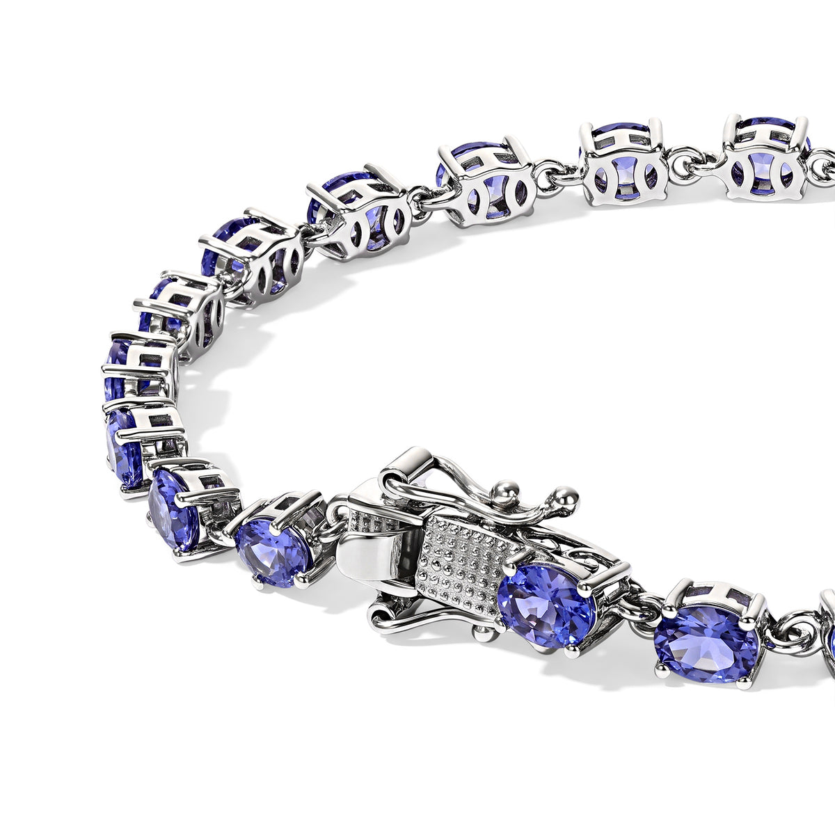 D'Joy AA Tansanit Armband (10-15 Werktage Lieferzeit) ca. 19 cm 925 Silber Rhodiniert ca. 7,94 ct.