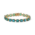 D'Joy Pfau Quarz Triplette, Iolit Armband ca. 20 cm 925 Silber 750 Gelbgold vermeil ca. 49,79 ct.