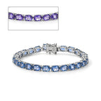 D'Joy Farbwechsel Fluorit Armband (10-15 Werktage Lieferzeit) ca. 19 cm 925 Silber Rhodiniert ca. 26,93 ct.