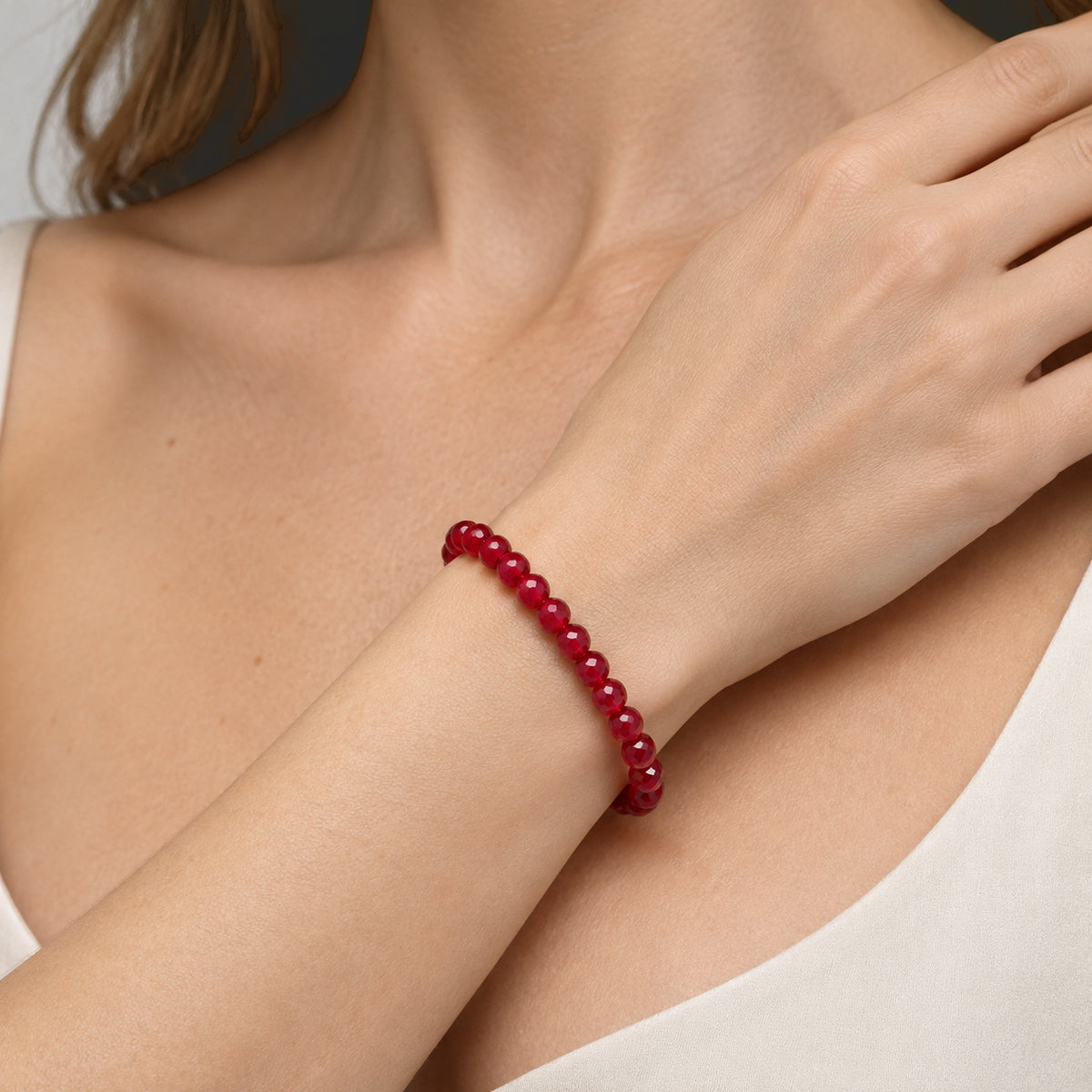 Lab Grown Rubin Armband 18 cm (10-15 Werktage Lieferzeit) ca. 60.00 ct