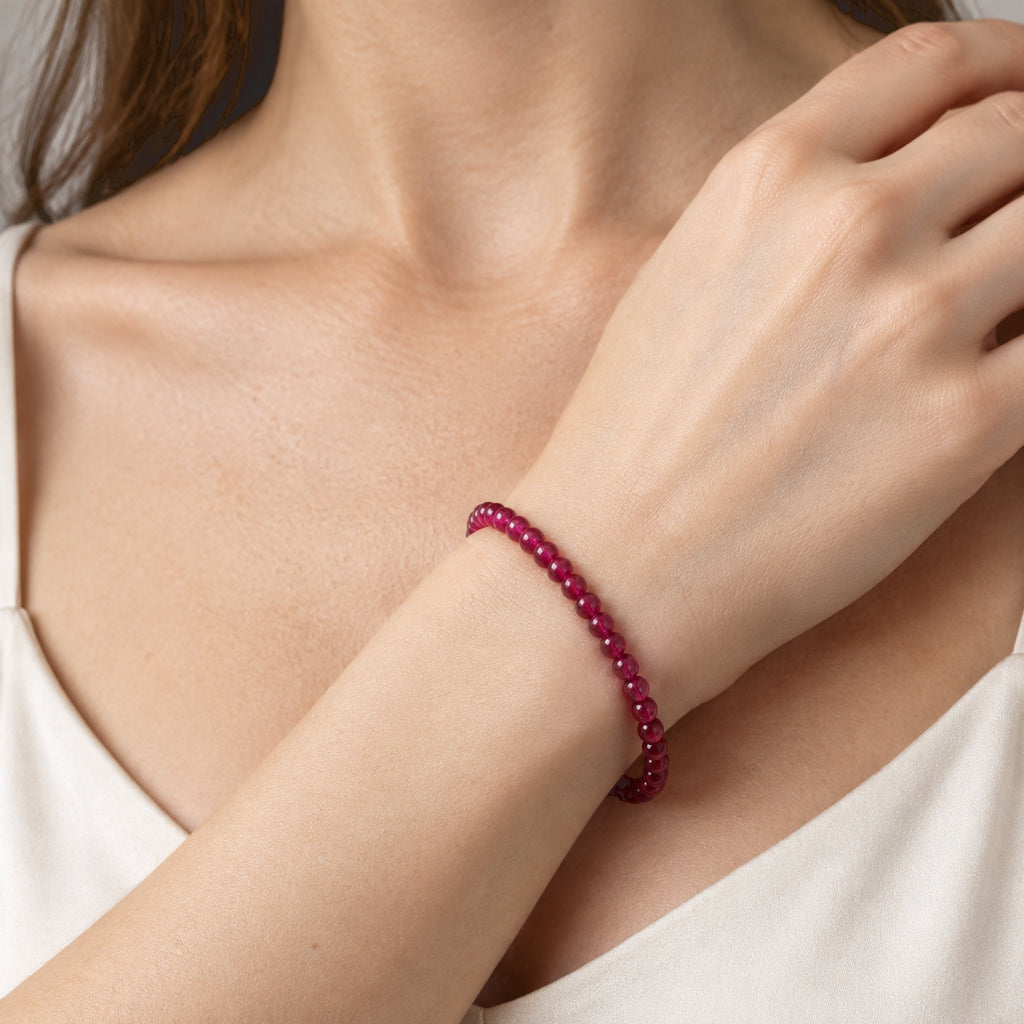 Lab Grown Rubin Armband 18 cm  ca. 25.00 ct