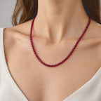 D'Joy Lab Grown Rubin Halskette (10-15 Werktage Lieferzeit) ca. 50 cm 925 Silber Rhodiniert ca. 170.00 ct