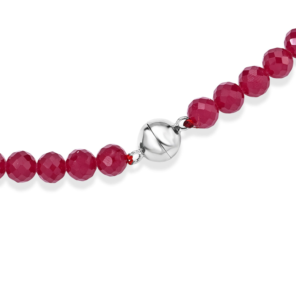 D'Joy Lab Grown Rubin Halskette (10-15 Werktage Lieferzeit) ca. 50 cm 925 Silber Rhodiniert ca. 170.00 ct