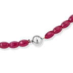 D'Joy Lab Grown Rubin SGL zertifiziert Halskette (8-13 Werktage Lieferzeit) ca. 50 cm 925 Silber Rhodiniert ca. 140.00 ct