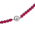 D'Joy Lab Grown Rubin SGL zertifiziert Halskette (8-13 Werktage Lieferzeit) ca. 50 cm 925 Silber Rhodiniert ca. 85,00 ct.