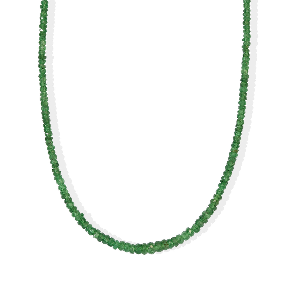 Tsavorite Granat Halskette ca. 45 cm 925 Silber Rhodiniert ca. 42,00 ct.