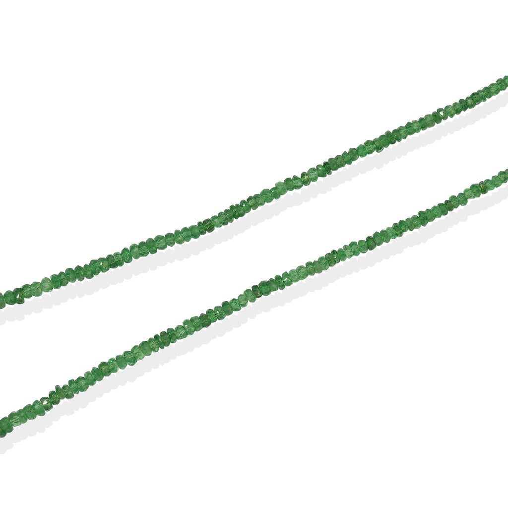 Tsavorite Granat Halskette ca. 45 cm 925 Silber Rhodiniert ca. 42,00 ct.