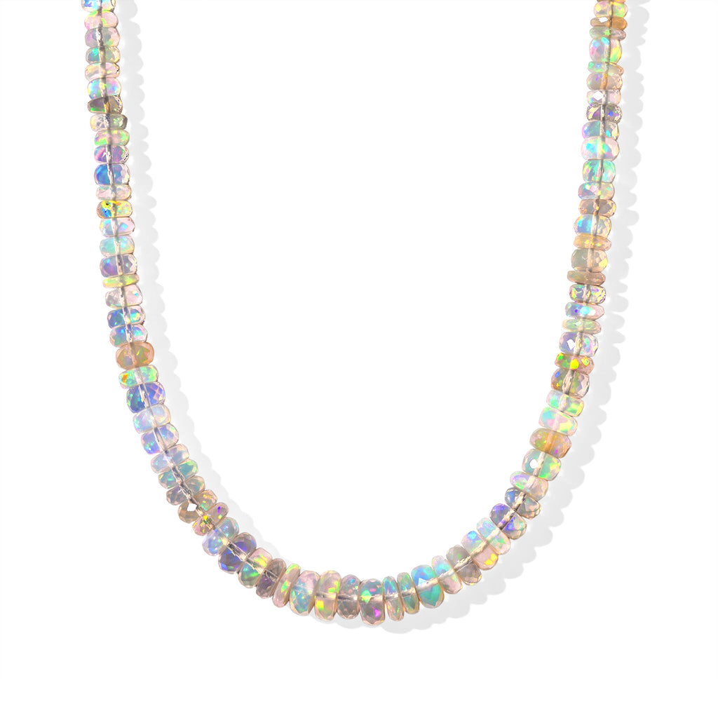 D'Joy AA Natürlicher, äthiopischer Welo Opal Halskette ca. 45 cm 925 Silber Rhodiniert ca. 65.00 ct