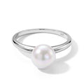 D'Joy AAA Zhu Ji Akoya-Perle Ring 925 Silber Rhodiniert (Größe 17.00)