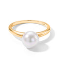D'Joy AAA Zhu Ji Akoya-Perle Ring 925 Silber Vergoldet (Größe 17.00)