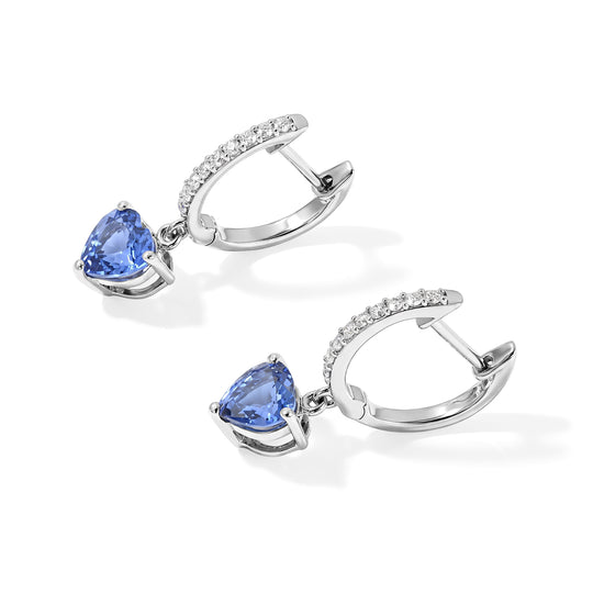 D'Joy Farbwechsel Fluorit, Weißer Zirkon Ohrringe 925 Silber Platiniert (9-14 Werktage Lieferzeit) ca. 2.51 ct