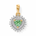 D'Joy AA Tsavorite Granat, Moissanit Anhänger 925 Silber 750 Gelbgold vermeil ca. 0,65 ct.