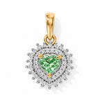 D'Joy AA Tsavorite Granat, Moissanit Anhänger 925 Silber 750 Gelbgold vermeil ca. 0,65 ct.