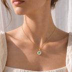 D'Joy AA Tsavorite Granat, Moissanit Anhänger 925 Silber 750 Gelbgold vermeil ca. 0,65 ct.