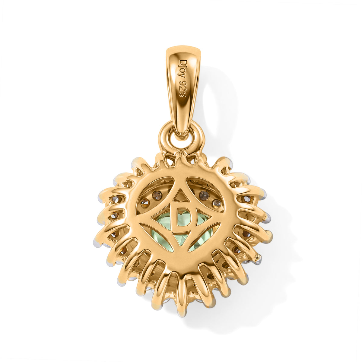 D'Joy AA Tsavorite Granat, Moissanit Anhänger 925 Silber 750 Gelbgold vermeil ca. 0,65 ct.