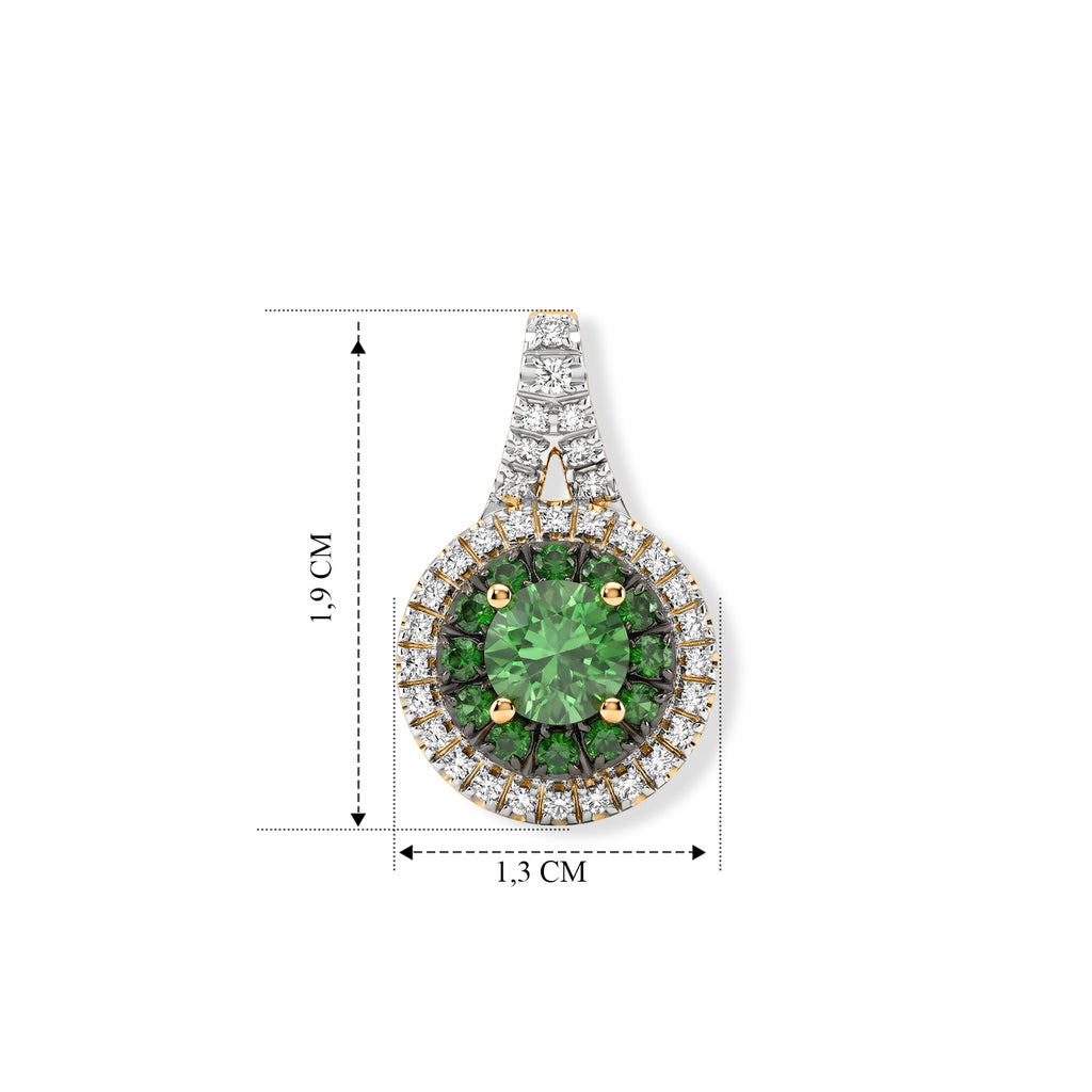 D'Joy AA Tsavorite Granat Anhänger 925 Silber 750 Gelbgold vermeil ca. 1,03 ct.