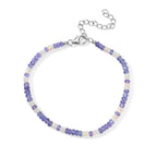 D'Joy Tansanit, Natürlicher, äthiopischer Welo Opal Armband ca. 19 cm 925 Silber Rhodiniert ca. 20,50 ct.