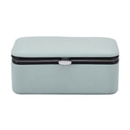 PU-Schmuck-Organizer mit Legierungsrand und Samtfutter, 12x7,5x5 cm, Blau