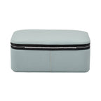 PU-Schmuck-Organizer mit Legierungsrand und Samtfutter, 12x7,5x5 cm, Blau