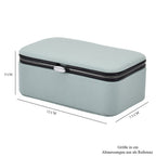 PU-Schmuck-Organizer mit Legierungsrand und Samtfutter, 12x7,5x5 cm, Blau