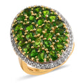 Natürlicher Chromdiopsid-Ring, 925 Silber vergoldet (Größe 16.00) ca. 6,11 ct