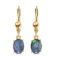AAA Boulder Opal Triplette Ohrringe 925 Silber 585 Vergoldet ca. 1.87 ct
