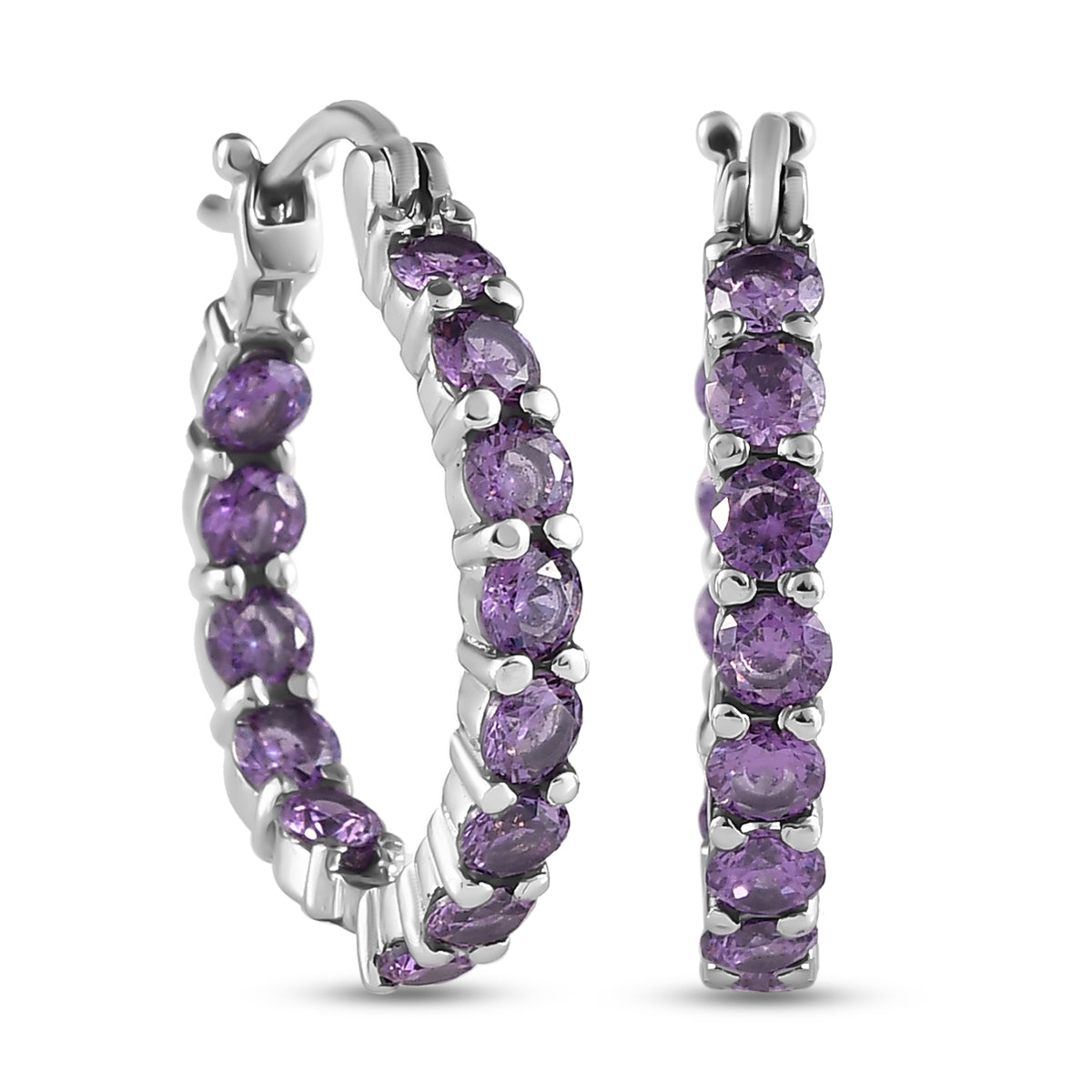Amethyst Zirkonia-Ohrringe, ca. 5,15 ct