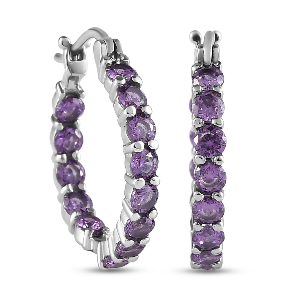 Amethyst Zirkonia-Ohrringe, ca. 5,15 ct