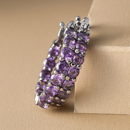 Amethyst Zirkonia-Ohrringe, ca. 5,15 ct