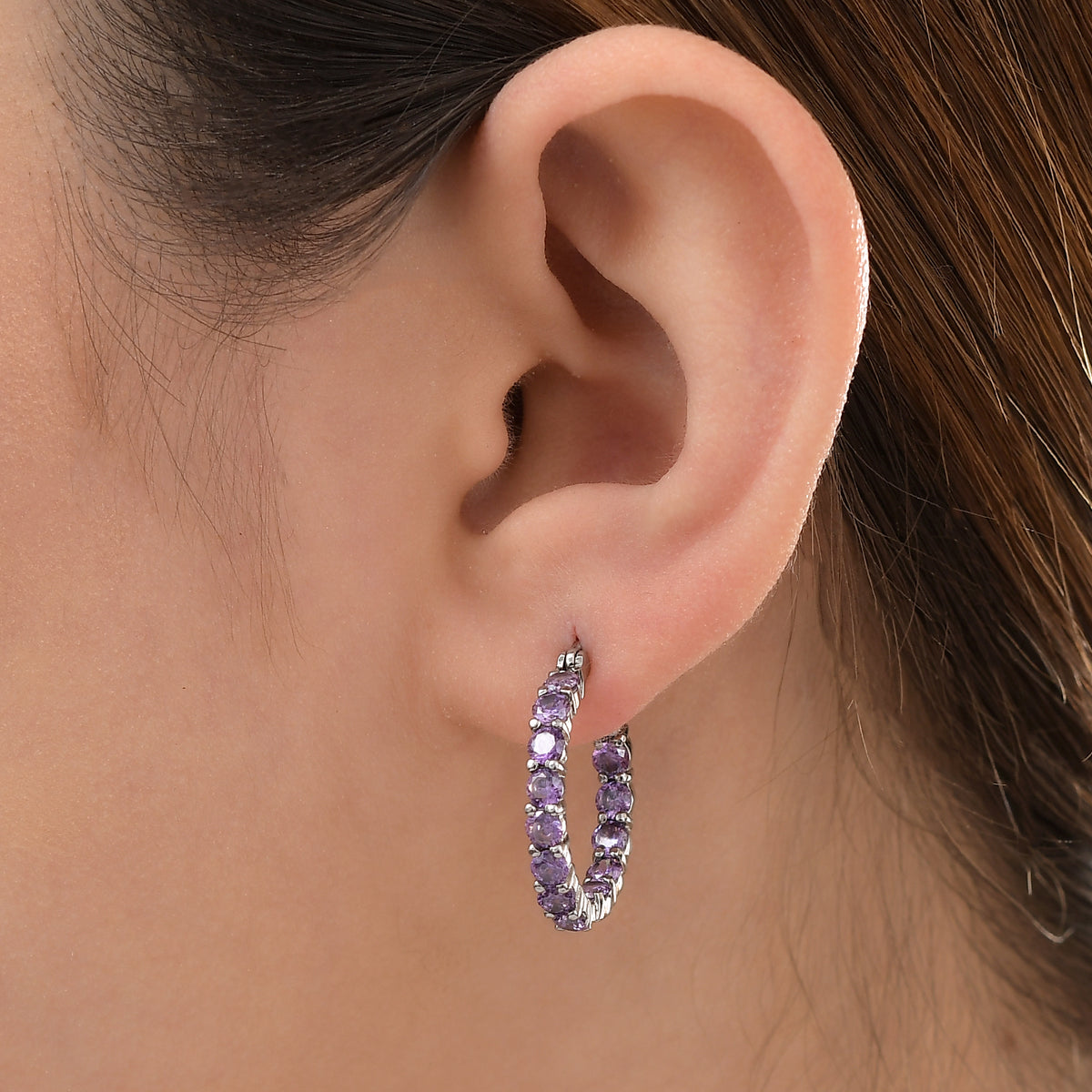 Amethyst Zirkonia-Ohrringe, ca. 5,15 ct