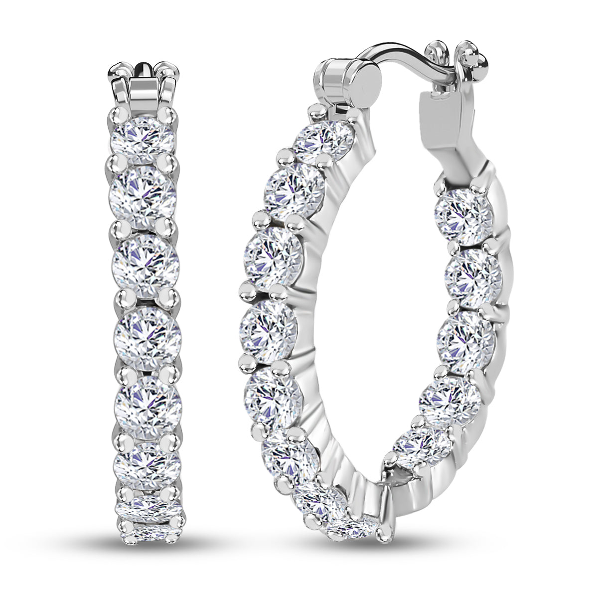 Weiße Zirkonia-Ohrringe, ca. 5,28 ct