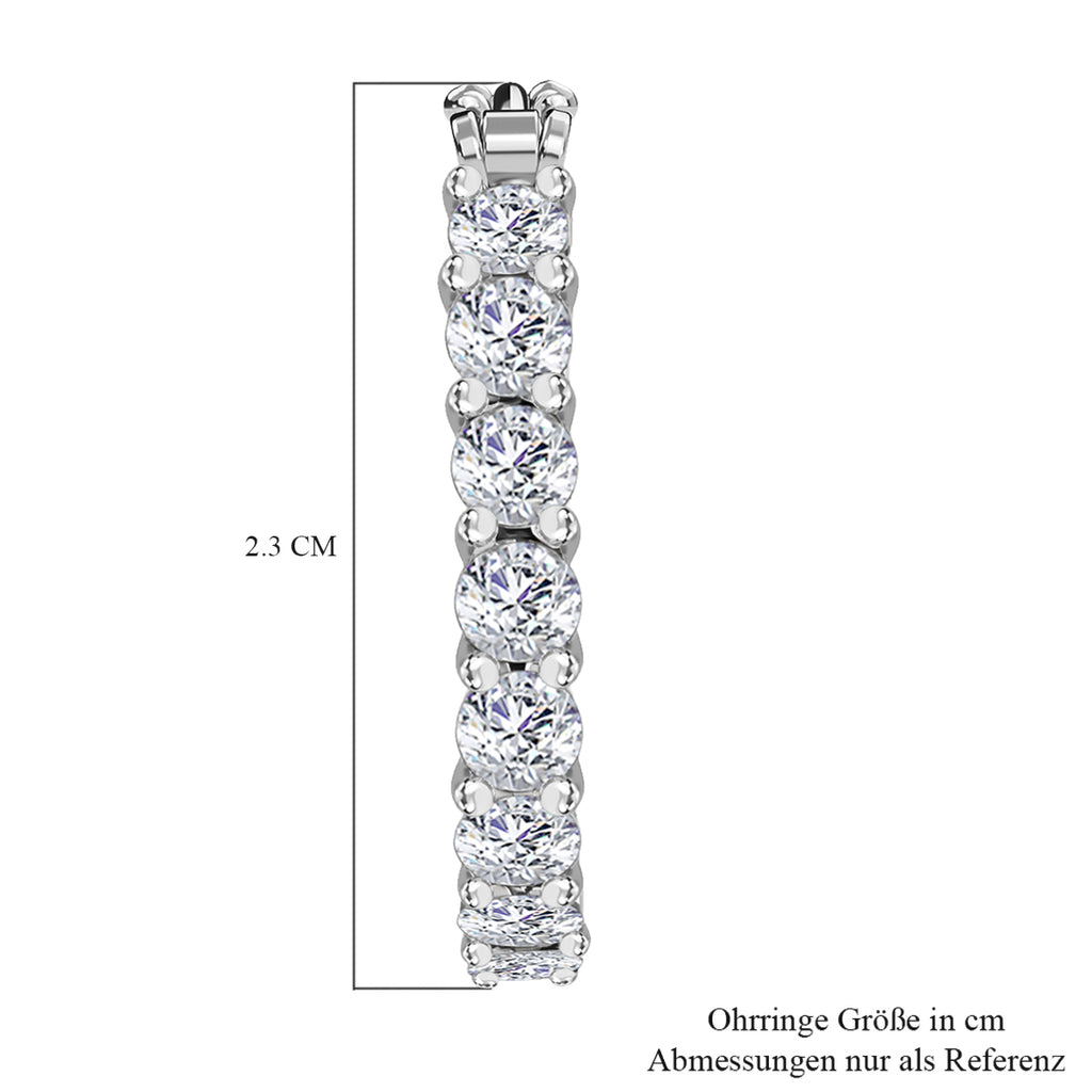 Weiße Zirkonia-Ohrringe, ca. 5,28 ct