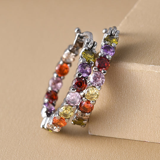 Champagner und gelbe Zirkonia-Ohrringe, ca. 5,46 ct