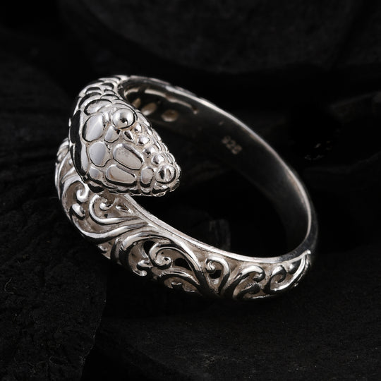 Royal Bali Kollektion - Schlangen-Ring, 925 Silber, (Größe 17.00) ca. 6,18g