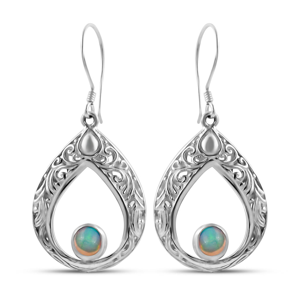 Royal Bali Kollektion - natürliche, äthiopische Opal-Ohrringe, 925 Silber ca. 0,68 ct