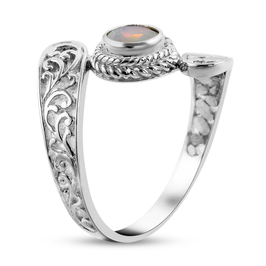 Royal Bali Kollektion - natürlicher, äthiopischer Opal-Ring, 925 Silber ca. 0,60 ct