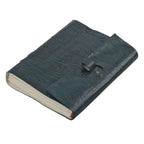 Handgefertigtes Segelboot Journal aus 100% echtem Leder mit Holzstift, blaugrün