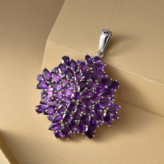 Afrikanischer Amethyst-Anhänger, 925 Silber platiniert ca. 11,18 ct