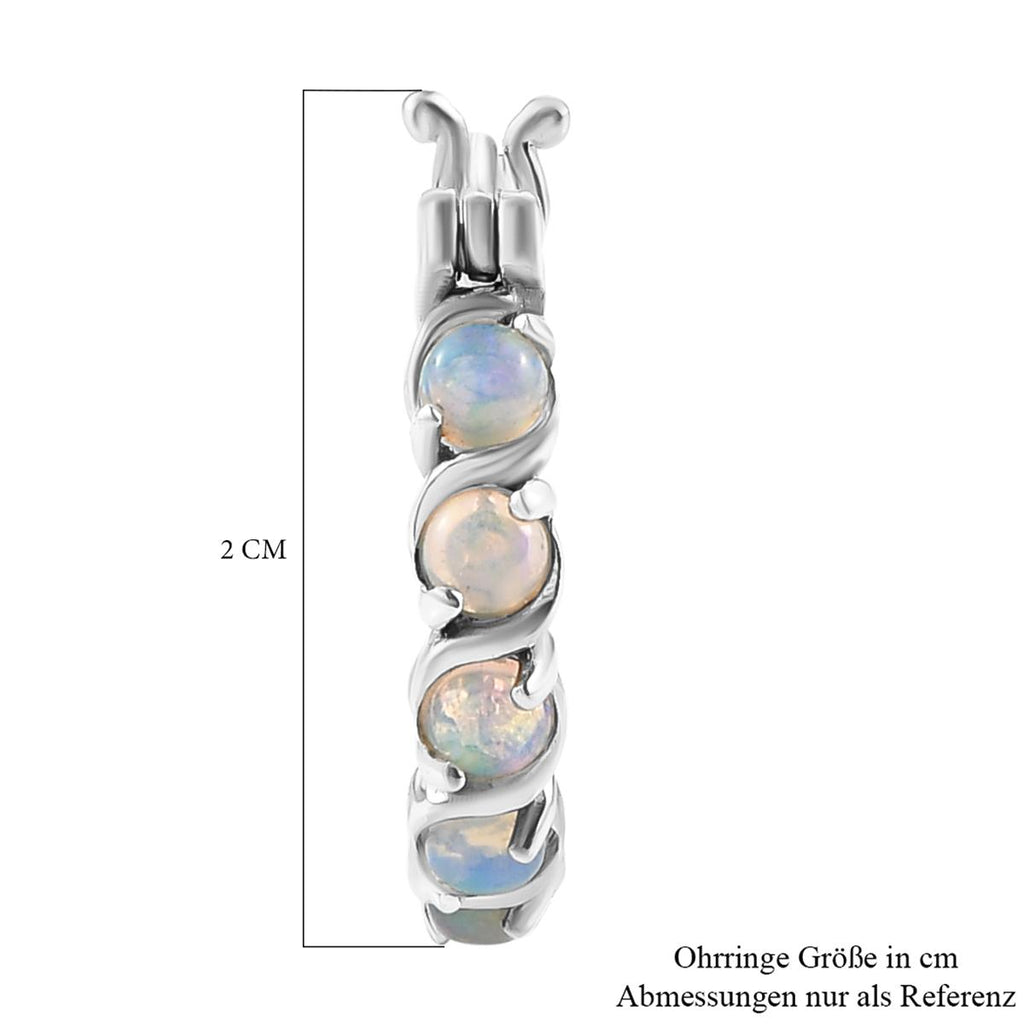 Natürliche, äthiopische Opal Ohrringe, 925 Silber platiniert ca. 0.93 ct
