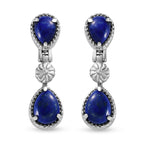 Lapislazuli-Ohrringe, Edelstahl ca. 5,11 ct