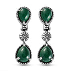 Grüne Aventurin-Ohrringe, Edelstahl ca. 5.02 ct