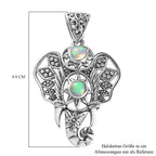Handgearbeiteter, natürlicher, äthiopischer Opal-Anhänger, 925 Silber Schwarz oxidiert ca. 0,78 ct