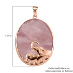 Rosenquarz-Anhänger, 925 Silber rosévergoldet ca. 71,68 ct